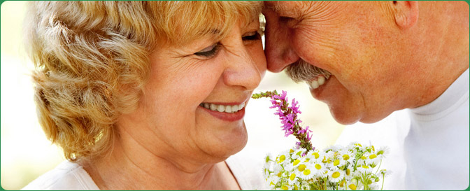 Older couple laughing and smiling