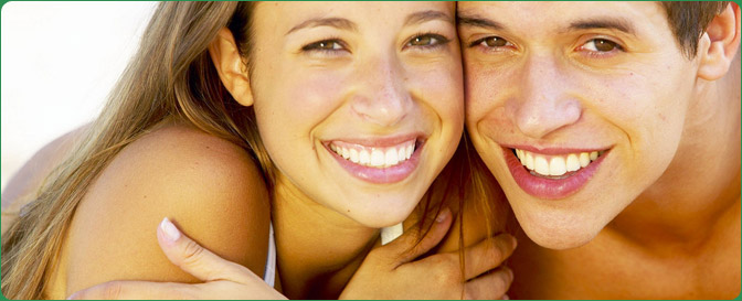 Happy looking couple with great teeth