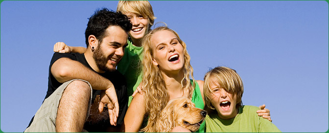 Family laughing